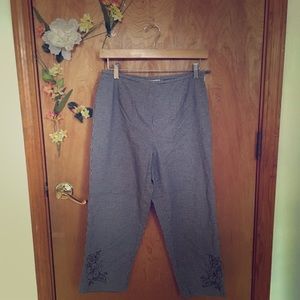 Checkered Capris with floral design